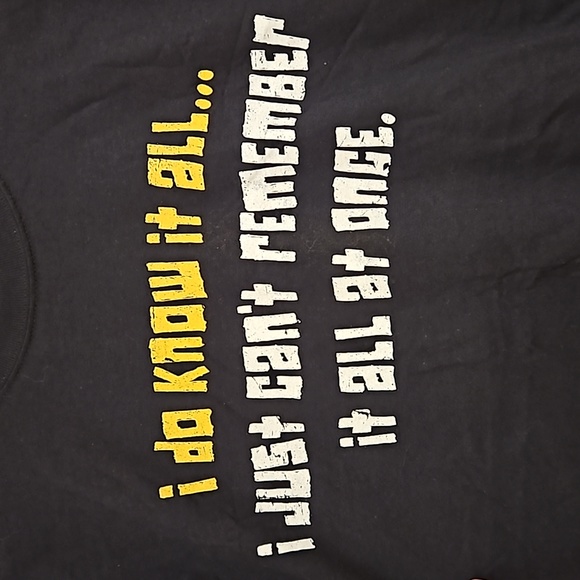 'I do know it all...' black short sleeve graphic tee shirt humor witty Large - Picture 2 of 5